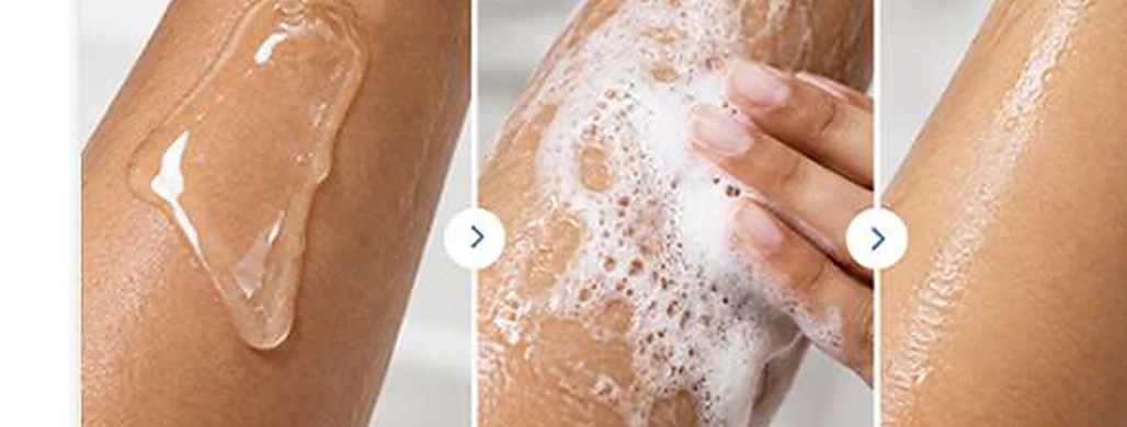 Visual dari guidebook: pengalaman mandi menggunakan Rintik No Bump Body Cleanser